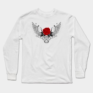 Angel Red Rose Long Sleeve T-Shirt